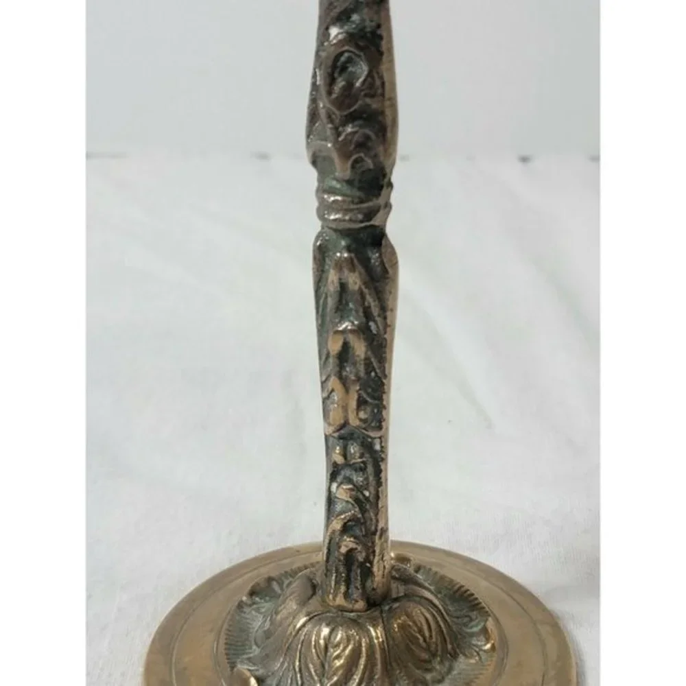 Mid Century 9 3/4" Tall Solid Brass Wine Goblet Chalice Tealight Candle Holder - Picture 4 of 7
